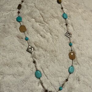 Elegant Turquoise and Brown Necklace